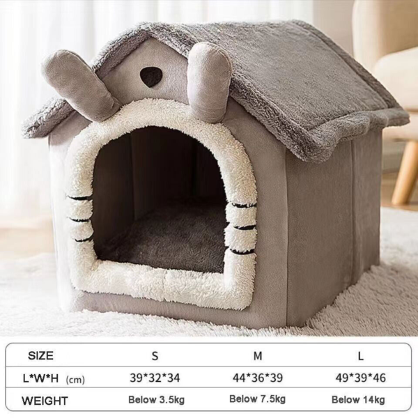 Pet Cat Kitten Dog Beds Igloo Fleece Bed Pyramid Cozy Washable Warm House Cave - Image 13